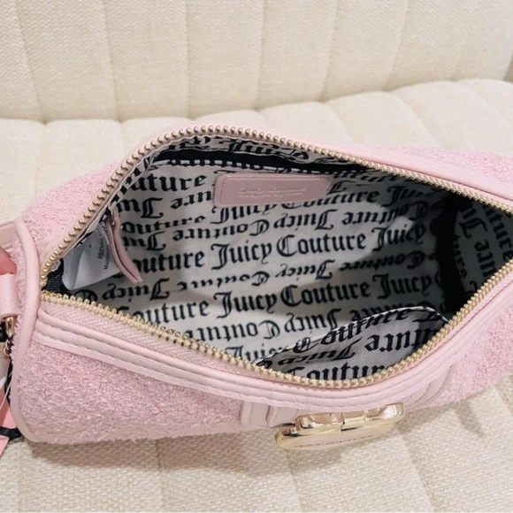 Juicy Couture Pink Tweed Roll Kawaii  Crossbody Purse with Gold Accents NWT - Picture 7 of 7